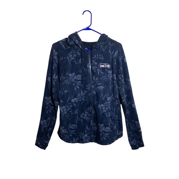Seattle Seahawks Hoodie Mens Med Full Zip NFL Floral Print Tommy Bahama - Picture 2 of 8